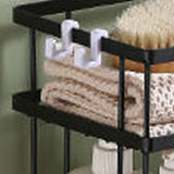 Toilet Shelf Thickening Waterproof Large Capacity Nail Free Installation Iron Over Toilet Bathroom Organizer Single Layer Black