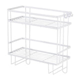 Toilet Shelf Thickening Waterproof Large Capacity Nail Free Installation Iron Over Toilet Bathroom Organizer Double Layer White