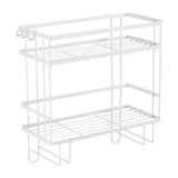 Toilet Shelf Thickening Waterproof Large Capacity Nail Free Installation Iron Over Toilet Bathroom Organizer Double Layer White