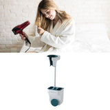 Hair Dryer Holder Wall Mount Punch Free Bracket Support Stand for Bathroom Home Hotel Blue - 45-Degree Angle