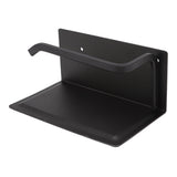 Wall Mounted Tissue Holder Toilet Tissue Bracket Bathroom Paper Roll Hanger with Phone Shelf Black