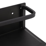 Wall Mounted Tissue Holder Toilet Tissue Bracket Bathroom Paper Roll Hanger with Phone Shelf Black