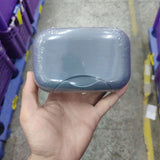 Soap Container Waterproof Washable Grey Portable Soap Case with Lock for Home Ourdoor Travelling - Low Angle