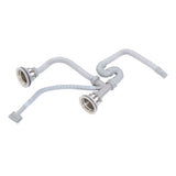 Kitchen Sink Drainer Pipe Stainless Steel S Bent with Double Drains Sewer Pipe Set for Bathroom Home - Close-Up Angle
