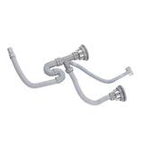 Kitchen Sink Drainer Pipe Stainless Steel S Bent with Double Drains Sewer Pipe Set for Bathroom Home