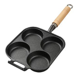 Frying Pan Deepened Non Stick With Spatula Oil Brush Four Hole Frying Pot For Breakfast Pancake