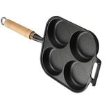 Frying Pan Deepened Non Stick With Spatula Oil Brush Four Hole Frying Pot For Breakfast Pancake