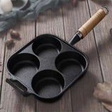 Frying Pan Deepened Non Stick With Spatula Oil Brush Four Hole Frying Pot For Breakfast Pancake