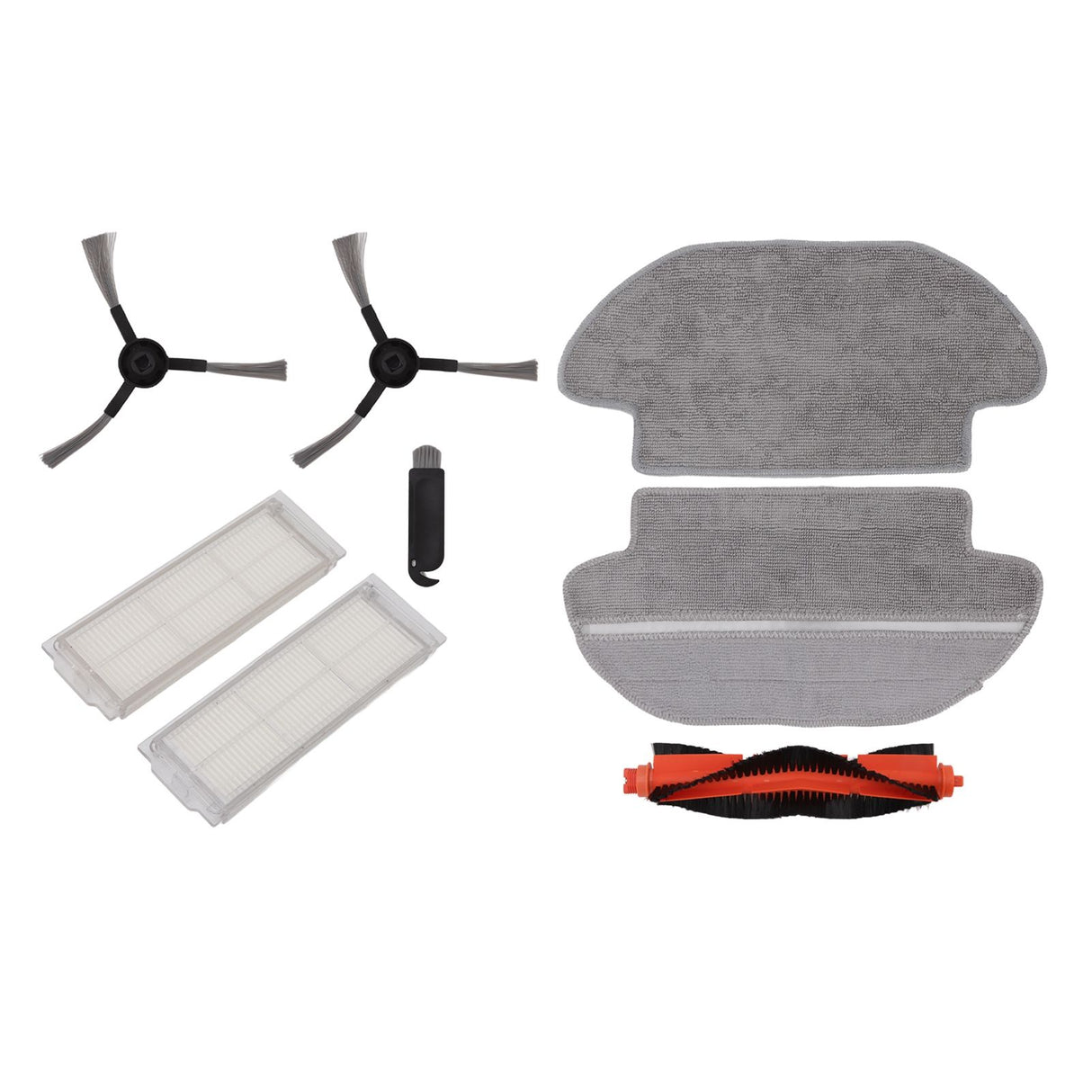 Vacuum Cleaner Main Roller Brush Kit with Side Brush Mop Cloth Filter for Conga 3290 3490 3690 for Proscenic M6 Pro