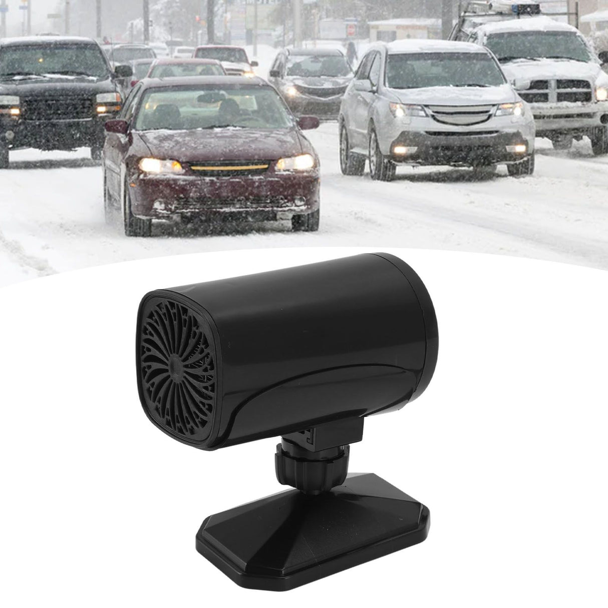 150W Car Heater 2 Modes Warming Cooling 360 Degree Rotation Portable Car Defroster Defogger 12V Black