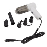 Car Vacuum Cleaner 360° Cleaning Washable Filter Screen Portable Handheld Vacuum Cleaner Inflator 12V White