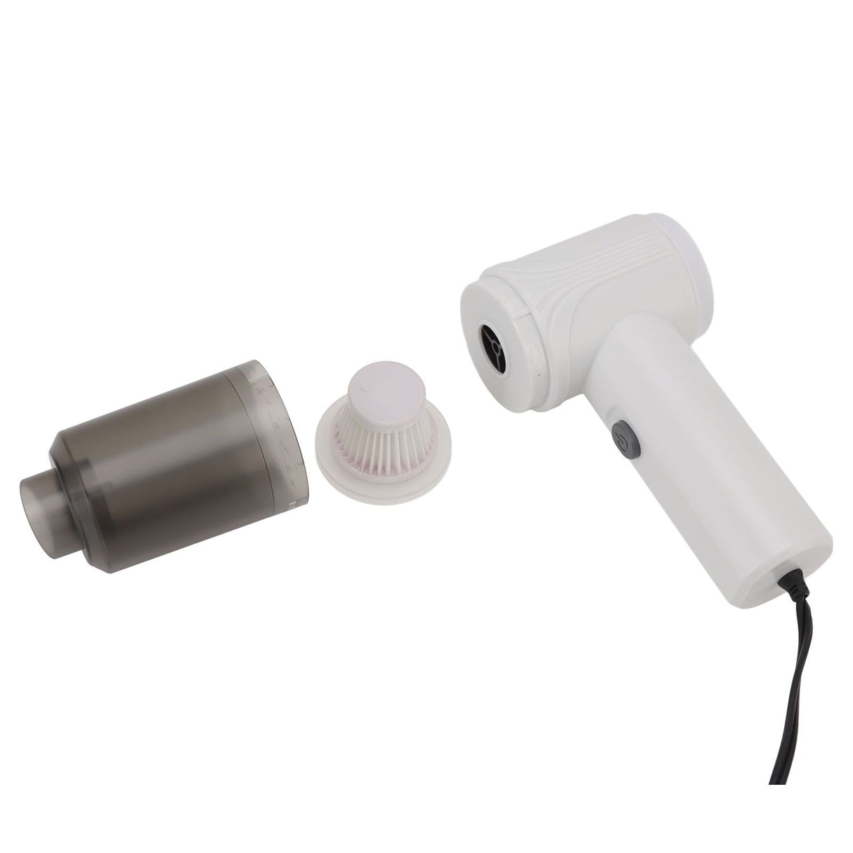 Car Vacuum Cleaner 360° Cleaning Washable Filter Screen Portable Handheld Vacuum Cleaner Inflator 12V White