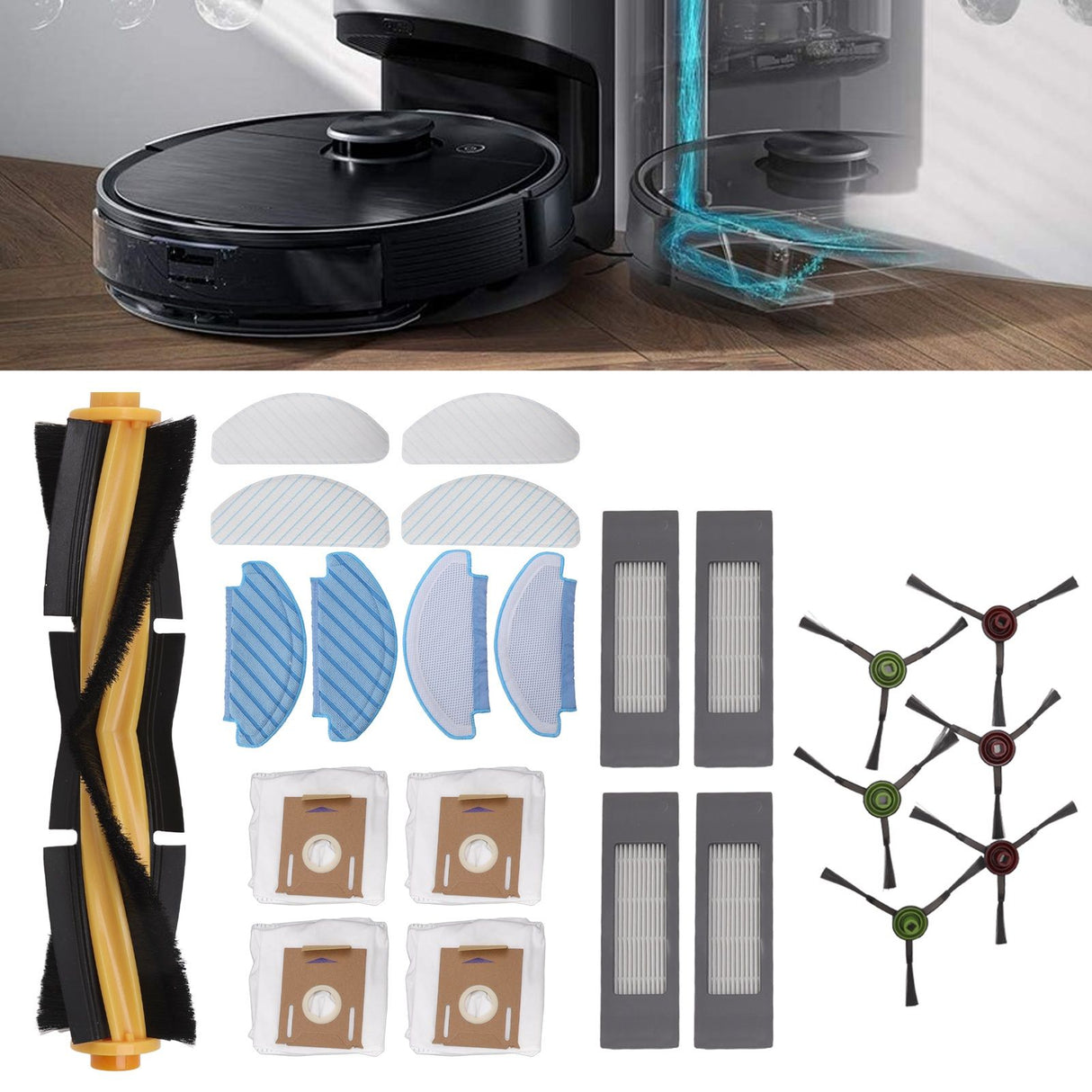 Sweeper Brush Filter Dust Bag Cloth and Rag Sweeper Accessories for DEEBOT OZMO T8 T8aivi Replacement