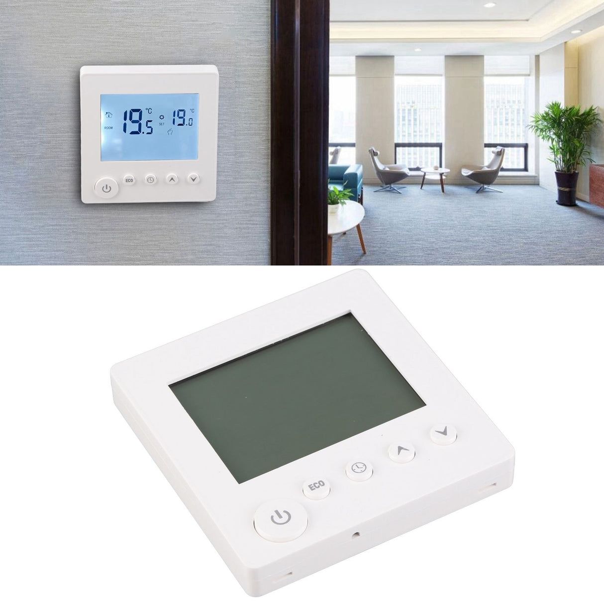 Smart Thermostat LCD Display Keypad AC 95‑240V 16A for Home Electric Heating Thermostat
