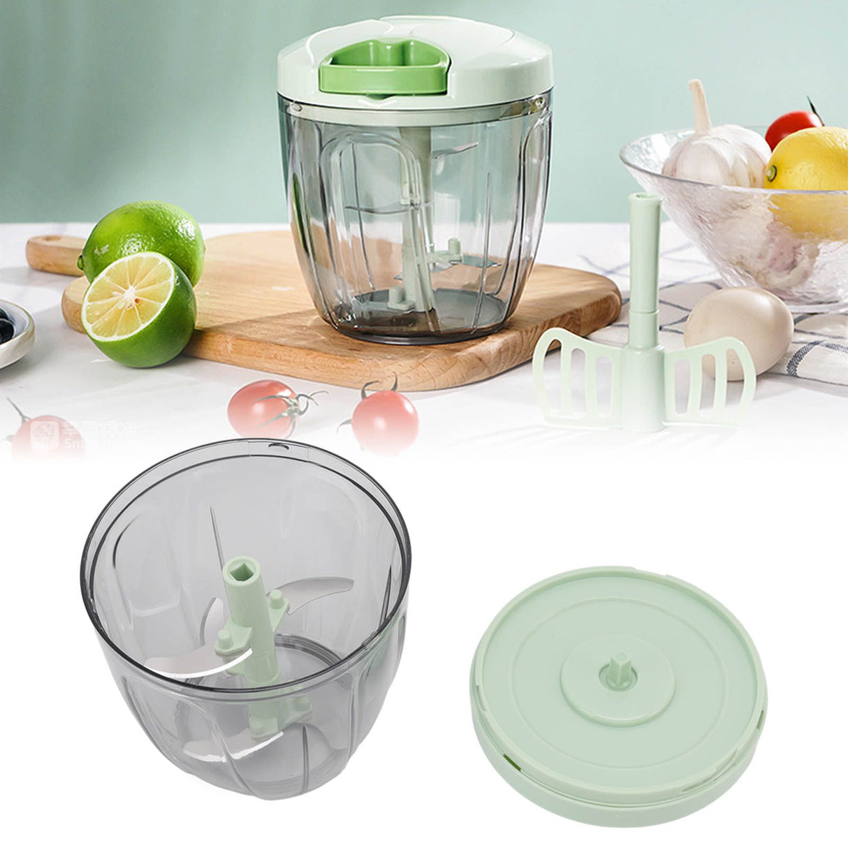 Manual Meat Grinder Multifunction Handheld Vegetable Chopper Stainless Steel Garlic Mincer for Kitchen