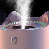 2L Air Humidifier USB Deep Hydration Fine Spout Multifunction Desk Humidifier Ambient Light for Office Pink