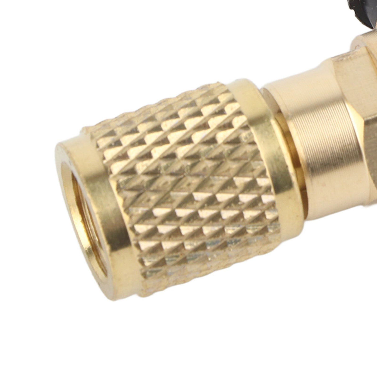 AC Air Conditioning Refrigeration Valve Refrigerant Liquid Hose Ball Valve Adapter Yellow
