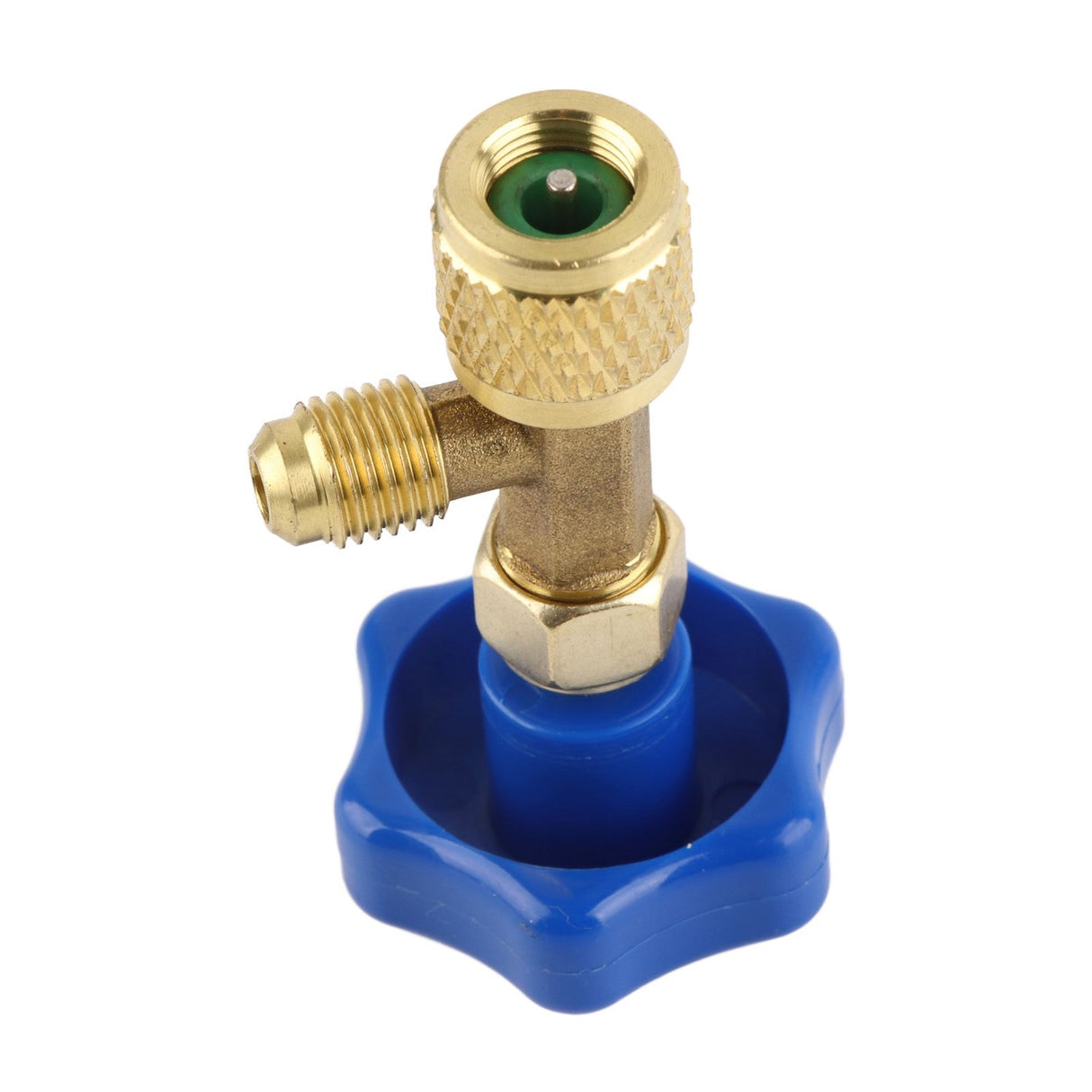 Universal Refrigerant Safety Valve Brass 1cm Diameter Cylinder Valve Replacement for Home Air Conditioner Yellow