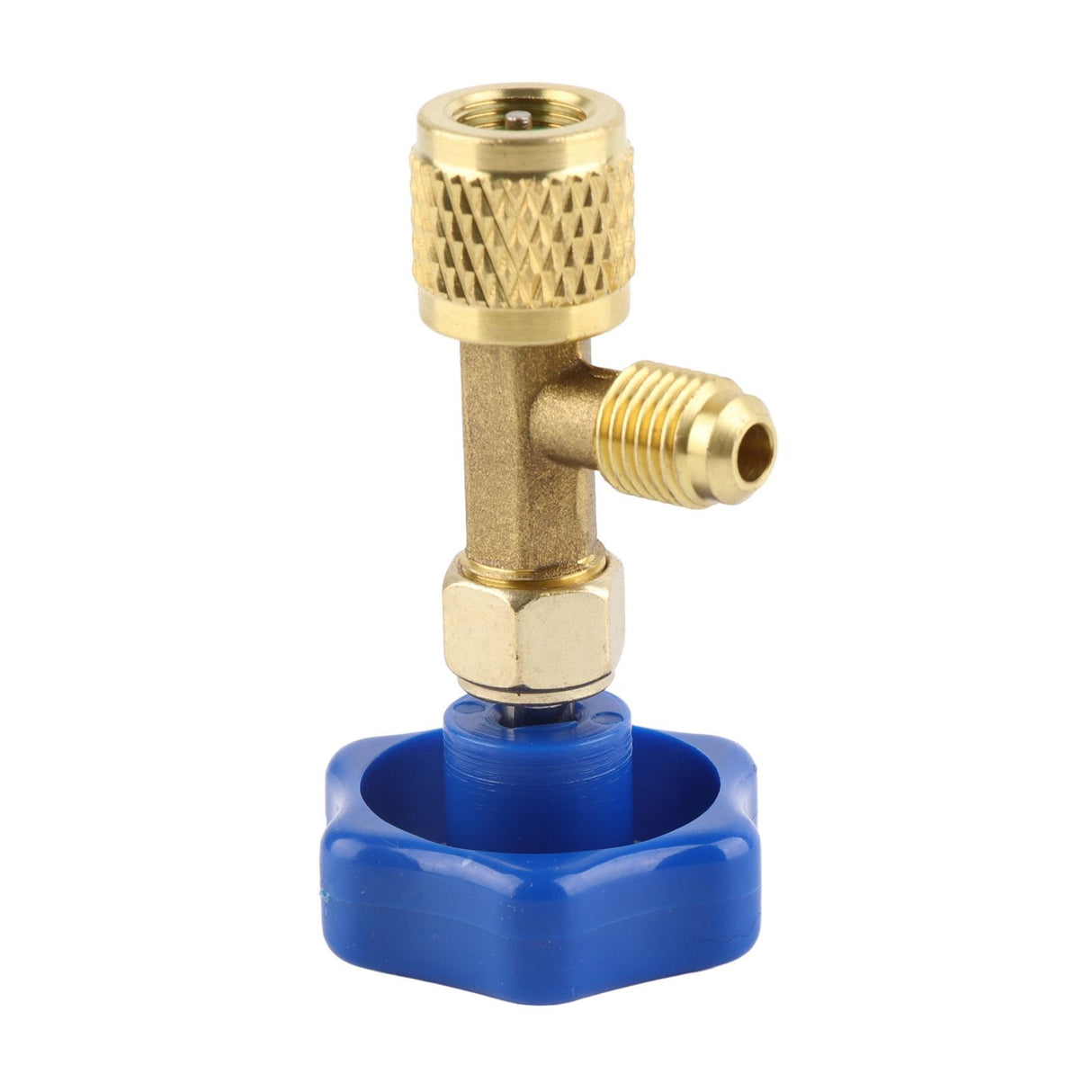 Universal Refrigerant Safety Valve Brass 1cm Diameter Cylinder Valve Replacement for Home Air Conditioner Yellow