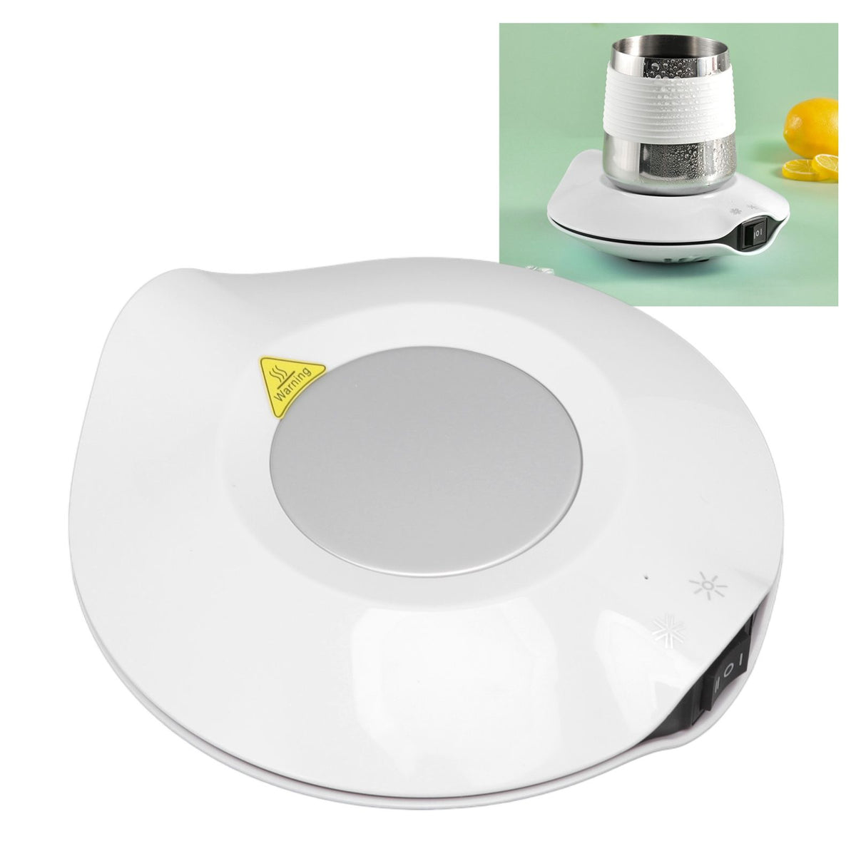 Coffee Warmer Constant Temperature Coasters Cooling Heating USB Warmer Cooler for Milk Tea Coffee Mug White