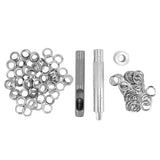 Grommet Tool Kit 100 Set Grommet Eyelets with Setting Tools Hole Cutter Mandrel for Tarps Handicraft