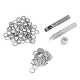 Grommet Tool Kit 100 Set Grommet Eyelets with Setting Tools Hole Cutter Mandrel for Tarps Handicraft