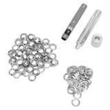 Grommet Tool Kit 100 Set Grommet Eyelets with Setting Tools Hole Cutter Mandrel for Tarps Handicraft - Extra Image
