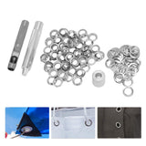 Grommet Tool Kit 100 Set Grommet Eyelets with Setting Tools Hole Cutter Mandrel for Tarps Handicraft - Extra Image