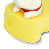 Cartoon Door Stopper Cute Animal Shaped Punch Free Decorative Door Wedge for Home Office White Mouse - Top-Down View
