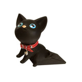 Cartoon Door Stopper Cute Animal Shaped Punch Free Decorative Door Wedge for Home Office Black Cat