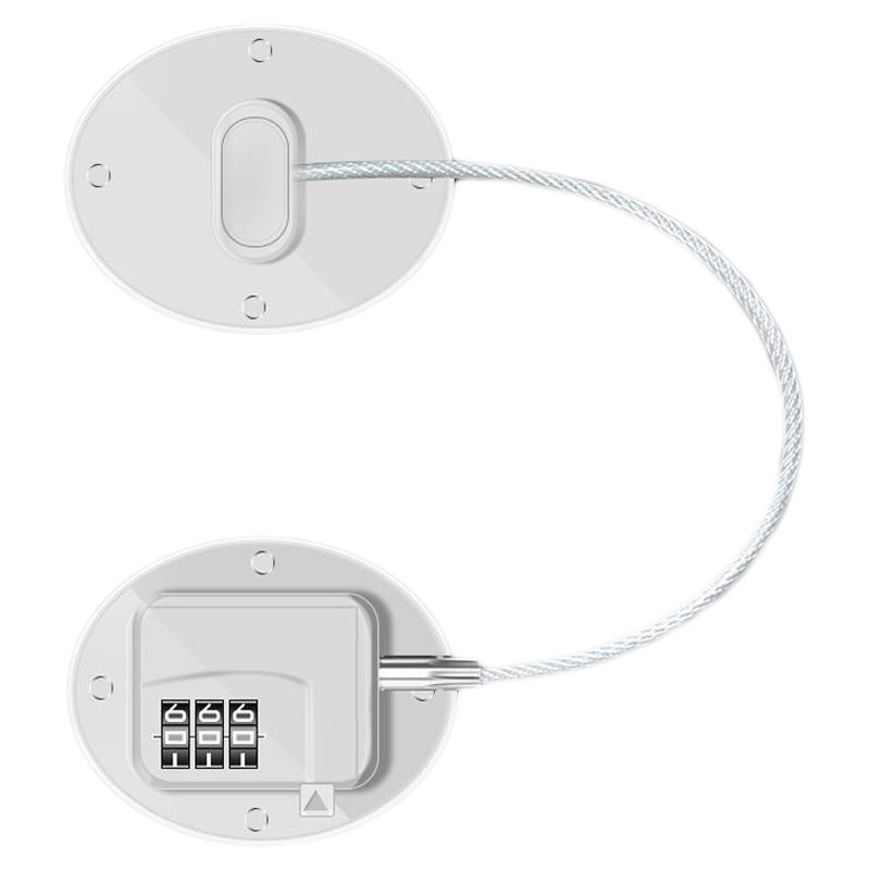 Refrigerator Lock Combination Design Strong Metal ABS Multifunction Freezer Lock for Cabinet Window Door FQ1 White
