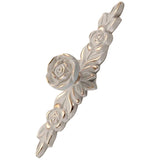 Euro Rose Cabinet Knobs Vintage Exquisite 3D Zinc Alloy Flower Drawer Pull Handles for Kitchen Bedroom and Bathroom Leaf Ivory with Gold Trim M