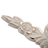 Euro Rose Cabinet Knobs Vintage Exquisite 3D Zinc Alloy Flower Drawer Pull Handles for Kitchen Bedroom and Bathroom Leaf Ivory with Gold Trim M