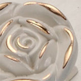 Euro Rose Cabinet Knobs Vintage Exquisite 3D Zinc Alloy Flower Drawer Pull Handles for Kitchen Bedroom and Bathroom Leaf Ivory with Gold Trim M