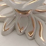 Euro Rose Cabinet Knobs Vintage Exquisite 3D Zinc Alloy Flower Drawer Pull Handles for Kitchen Bedroom and Bathroom Leaf Ivory with Gold Trim M - Extra Image