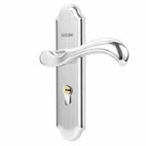 Keyed Entry Door Lock Silent Double Latch Irregular Stainless Steel Door Handle Lock for Bedroom Hotel Balcony - Front View
