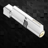 Keyed Entry Door Lock Silent Double Latch Irregular Stainless Steel Door Handle Lock for Bedroom Hotel Balcony - Close-Up Angle