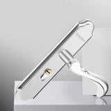 Keyed Entry Door Lock Silent Double Latch Irregular Stainless Steel Door Handle Lock for Bedroom Hotel Balcony