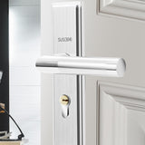 Stainless Steel Handle Door Lock Mechanical Magnetic Security Entry Lever Lock for Bedroom Hotel Balcony
