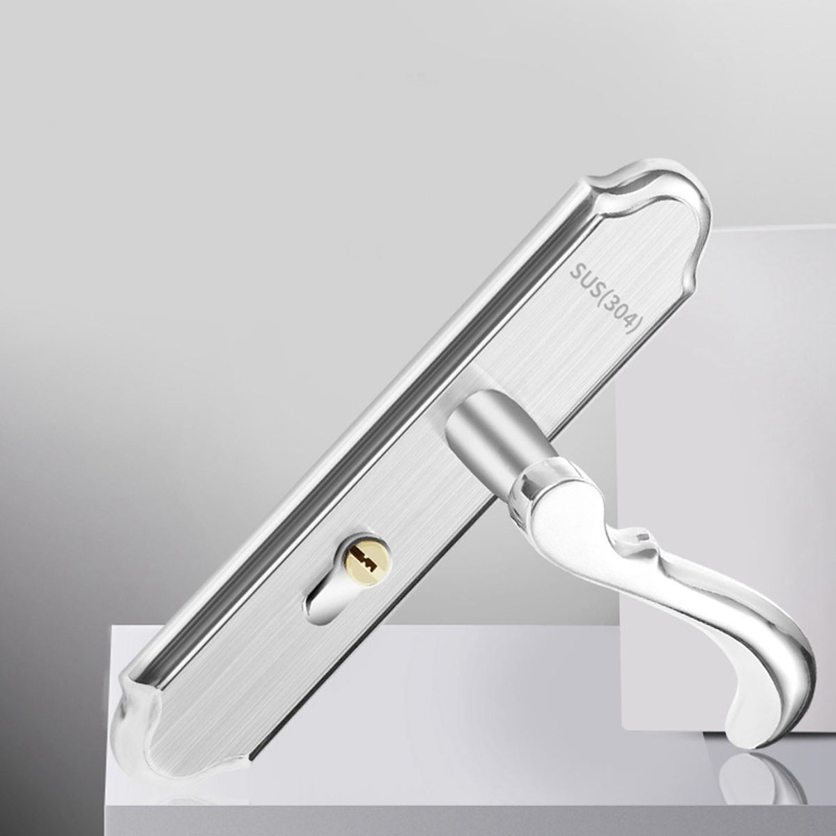 Stainless Steel Handle Door Lock Mechanical Magnetic Security Entry Lever Lock for Bedroom Hotel Balcony