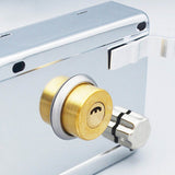 Household Lock Exterior Door Padlocks Gate Insurance Household Lock Kit Vintage Style with Deadbolt Cylinder Key Left Open - Low Angle