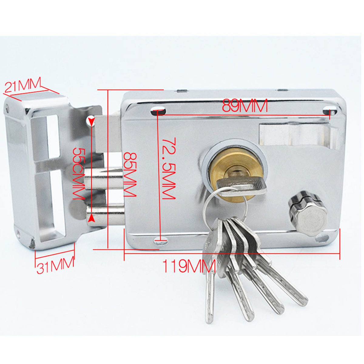 Household Lock Exterior Door Padlocks Gate Insurance Household Lock Kit Vintage Style with Deadbolt Cylinder Key Left Open