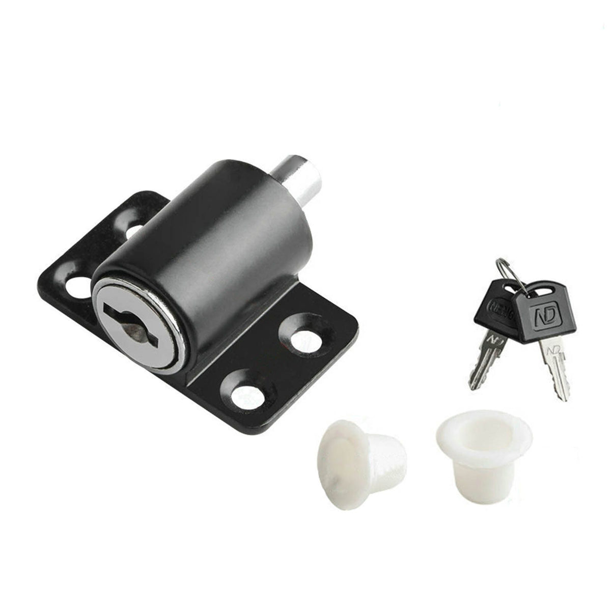 Door Security Lock Anti Theft Alloy Paint Surface with Keys Window Bolt for Home Cabinets Black