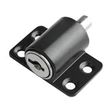 Door Security Lock Anti Theft Alloy Paint Surface with Keys Window Bolt for Home Cabinets Black - Front View