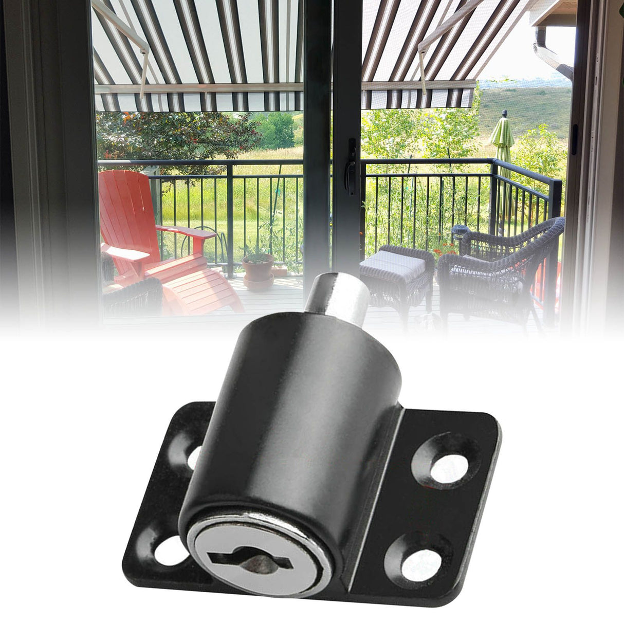 Door Security Lock Anti Theft Alloy Paint Surface with Keys Window Bolt for Home Cabinets Black