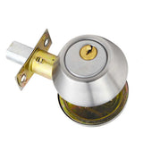 Ball Door Knob Universal Protection Classic Entrance Keyed Interior Door Knob for Home Use Silver