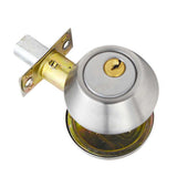 Ball Door Knob Universal Protection Classic Entrance Keyed Interior Door Knob for Home Use Silver - Top-Down View