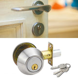 Ball Door Knob Universal Protection Classic Entrance Keyed Interior Door Knob for Home Use Silver - Rear View