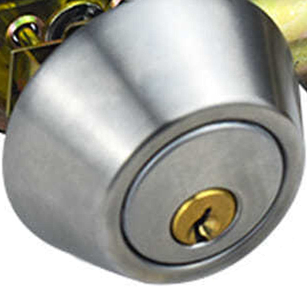 Ball Door Knob Universal Protection Classic Entrance Keyed Interior Door Knob for Home Use Silver