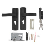 Door Handle Lock Manganese Steel Silent Bearing Universal Door Lever Lock Set with Keys for Home Bedroom Black